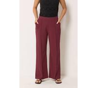 M&Co Women's Petite Pintuck Trousers in Dark Red | Size: 8 M&Co Dark Red 8