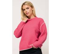 M&co Petite Piped Knitted Jumper In Pink Pink 10-12