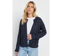M&Co Women's Petite Pointelle Knitted Cardigan in Dark Navy | Size: 10-12 M&Co Dark Navy 10-12