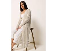 M&Co Women's Petite Pointelle Longline Cardigan in Natural | Size: 16-18 M&Co Natural 16-18