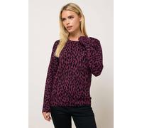 M&co Petite Printed Crew Neck Jumper In Purple Purple 10-12