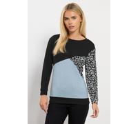 M&co Petite Printed Jumper In Black Black 12