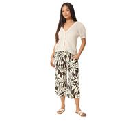 M&Co Petite Purple Leaf Print Cropped Trousers - Women's