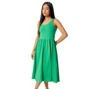 M&Co Women's Petite Cotton Midi Dress in Green | Size: 12 M&Co Green 12