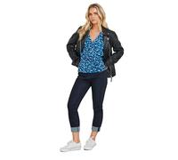M&Co Petite Spot Print Short Sleeve Wrap Blouse - Women's