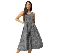 M&Co Women's Petite Printed Sleeveless Cotton Midi Dress in Black | Size: 8 M&Co Black 8