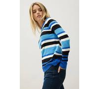 Petite Stripe Crew Neck Jumper M&Co Blue 10-12