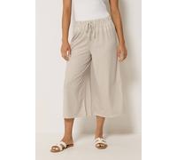 M&Co Women's Petite Stripe Wide Leg Culottes in Natural | Size: 12 M&Co Natural 12
