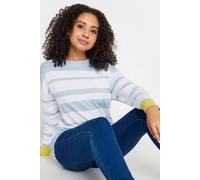 M&co Petite Striped Jumper In White White 18-20