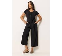 M&Co Women's Petite Tie Waist Jumpsuit in Black | Size: 10 M&Co Black 10
