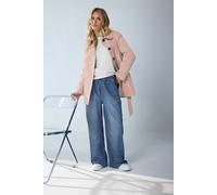 M&Co Women's Petite Tie Waist Mac Coat in Light Pink | Size: 14 M&Co Light Pink 14