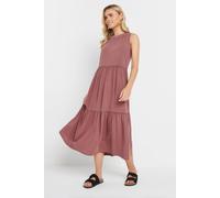 M&Co Petites Petite Acid Wash Tiered Dress - Women's Pink