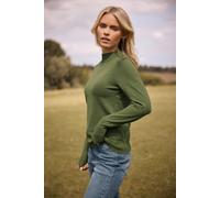 Petite Turtle Neck Jumper M&Co Dark Olive 10-12