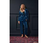 M&co Petite Velour Blazer In Teal Teal 12