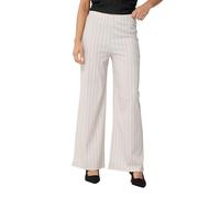 M&Co Women's Petite Stripe Wide Leg Trousers in Ivory | Size: 14 M&Co Ivory 14