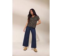 M&co Petite Wide Leg Jeans In Indigo Indigo