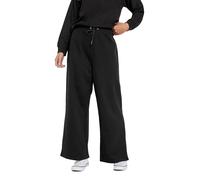 M&Co Women's Petite Wide Leg Joggers in Black | Size: 16