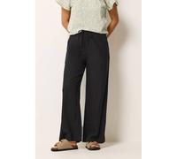 M&co Petite Wide Leg Linen Trousers In Black Black 8