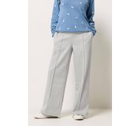 M&Co Women's Petite Wide Leg Pintuck Trousers in Light Grey | Size: 12