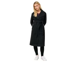 M&Co Petite Zip Pocket Wrap Coat - Women's