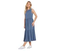 M&Co Petites Petite Acid Wash Tiered Dress - Women's Blue