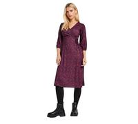 M&Co Petites Petite Berry 3/4 Sleeve Floral Wrap Dress - Women's Red