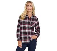 M&Co Petites Petite Berry Checked Boyfriend Shirt - Women's Red