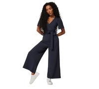 M&Co Petites Petite Blue Cropped Jumpsuit - Women's