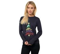 M&Co Petites Petite Blue Sequin Embellished Christmas Tree Jumper - Women's