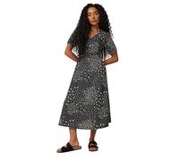 M&Co Petites Petite Floral Print Midi Dress - Women's Black