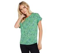 M&Co Petites Petite Floral Print T-Shirt - Women's Green