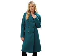 Petite Double Breasted Coat M&Co Teal 8