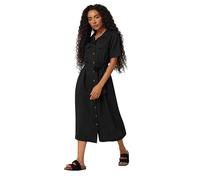 M&Co Petites Petite Linen Shirt Dress - Women's Black