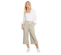 M&Co Petites Petite Natural Brown Wide Leg Linen Culottes - Women's