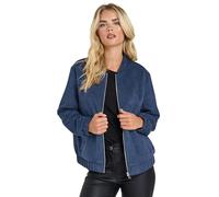 M&Co Petites Petite Navy Faux Suede Bomber Jacket - Women's