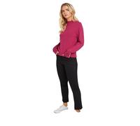 M&Co Petites Petite Premium Hot Button Detail Turtle Neck Jumper - Women's Pink