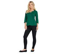 M&Co Petites Petite Teal Cotton Henley T-Shirt - Women's