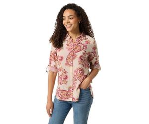 M&Co Pink Paisley Print Tab Sleeve Shirt - Women's