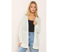 M&co Pointelle Detail Knit Cardigan In White White 18-20