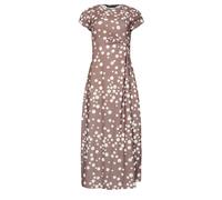 M&co Polka Dot Side Twist Midi Dress In Brown Brown 18