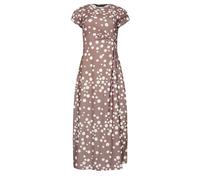 M&Co Mocha Brown Polka Dot Side Twist Midi Dress - Women's