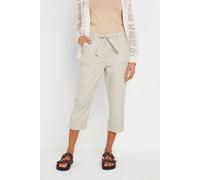M&co Poplin Cropped Trousers In Natural Natural