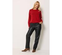 M&co Premium Real Leather Trousers In Black Black