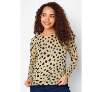 M&Co Women's Print Jumper in Camel | Size: 10-12 M&Co Camel 10-12