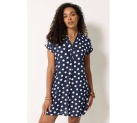 M&Co Women's Printed Beach Dress in Mid Navy | Size: 10 M&Co Mid Navy 10