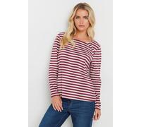 M&Co Petites Petite & White Cotton Stripe Long Sleeve Top - Women's