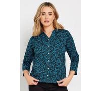 M&co Printed Jersey Shirt In Blue Blue 12