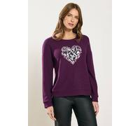 M&co Printed Jumper In Purple Purple 10