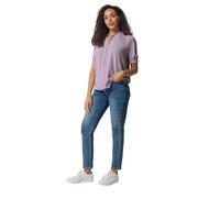 M&Co Purple Pastel Tie Neck Frill Sleeve Blouse - Women's