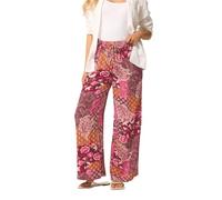 M&Co Red Abstract Floral Print Wide Leg Trousers - Women's